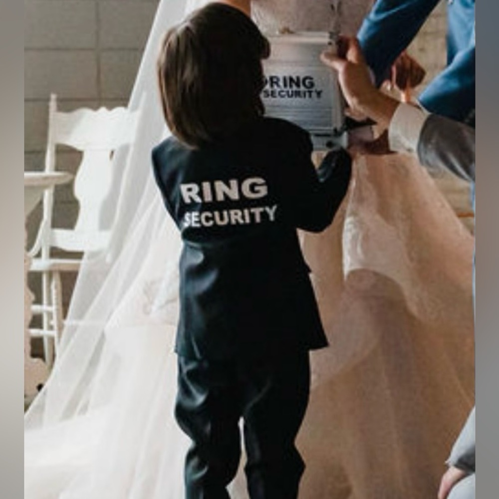 B-7-34 Ring bearers suit jacket. “RING SECURITY”